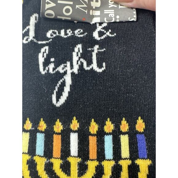 Socksmith Hanukkah Socks Women’s Crew Love & Light Menorah Stars of David NWT - Picture 3 of 4